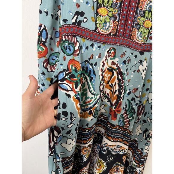 Anthropologie Akemi + Kin Beaded Midi Dress Maximalist Bohemian Hippie Boho 6 - Picture 5 of 11